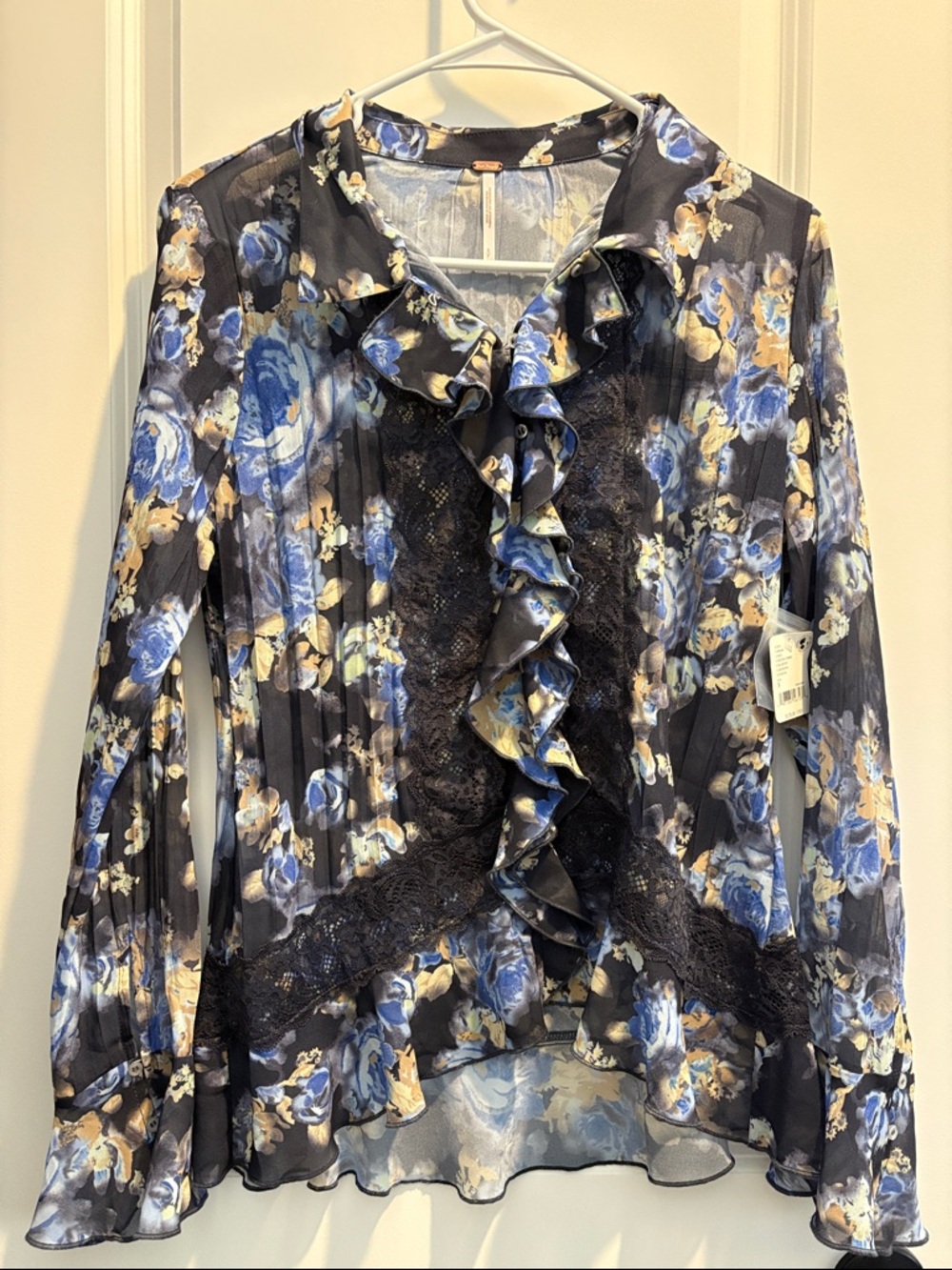 NWT Free People Floral Ruffle Blouse - Picture 3 of 11